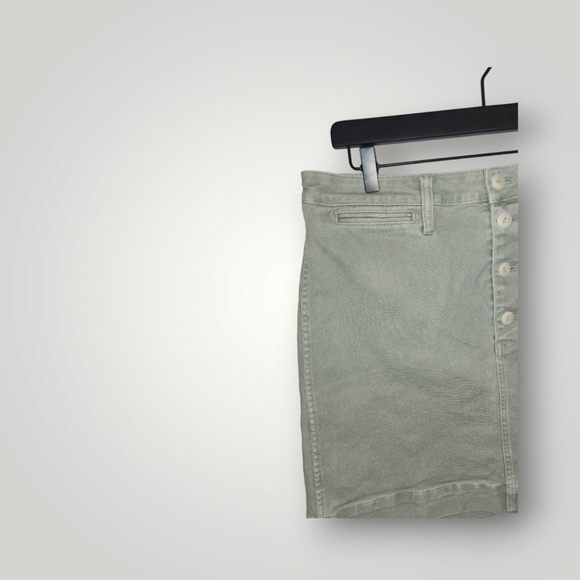 Madewell Emmett Straight Mini Skirt Sz 31 Frosted Green Stretchy Buttons - Picture 4 of 10